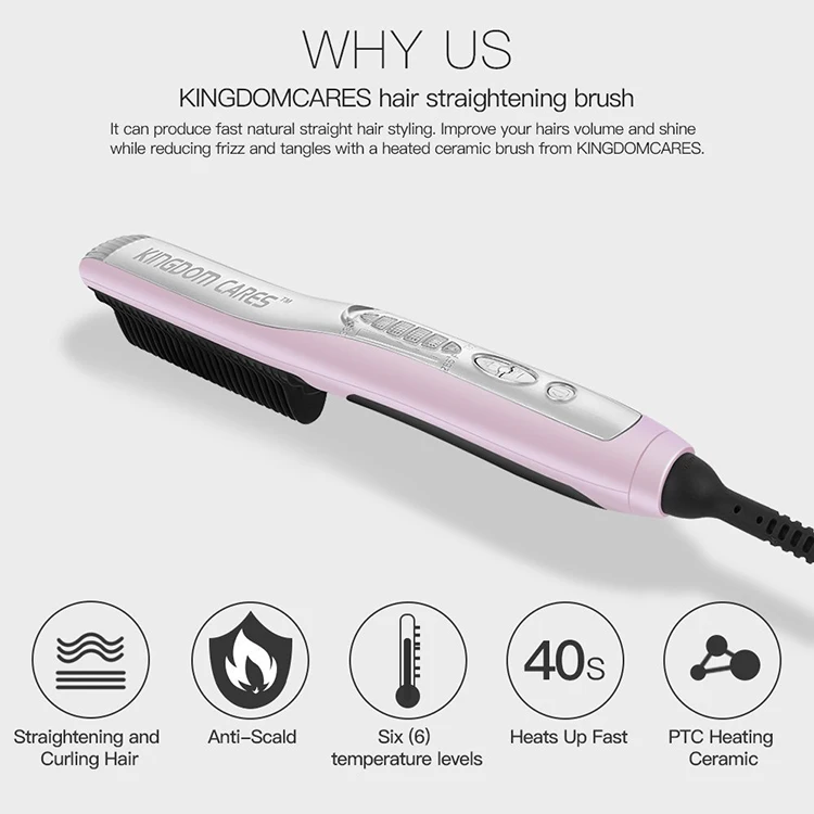 Professional Electric Ceramic Led Hair Straightening Brush Buy Hair