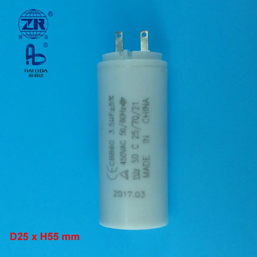 CBB60 AC450V 25UF 50/60 Hz Condensateur Démarreur Condensateur Starter Condensateur 