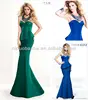 Green Blue Sweetheart Floor-length Satin Mermaid Formal Evening Dresses With Peplum Accent New Designs NB0218