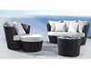 Tub shaped stylish balcony corner sitting chair and coffee table furniture outdoor wicker circular sofa