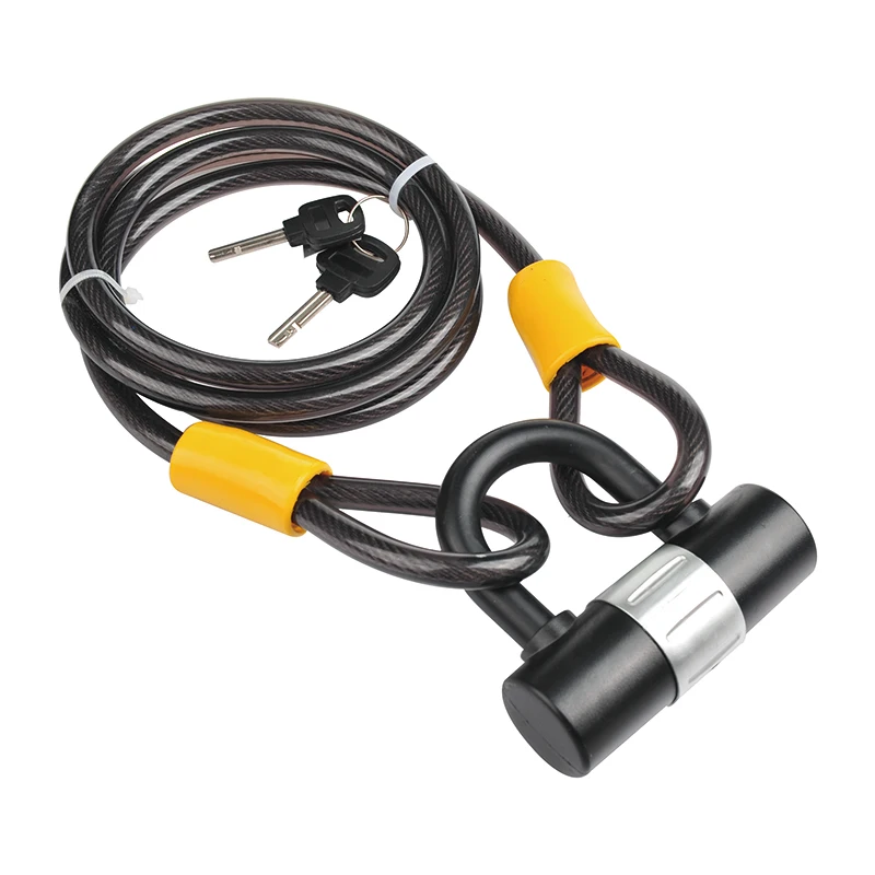 Stainless Steel Bicycle Bike Lock Wire Cable Chain Security Rope Line 8mm x120cm
