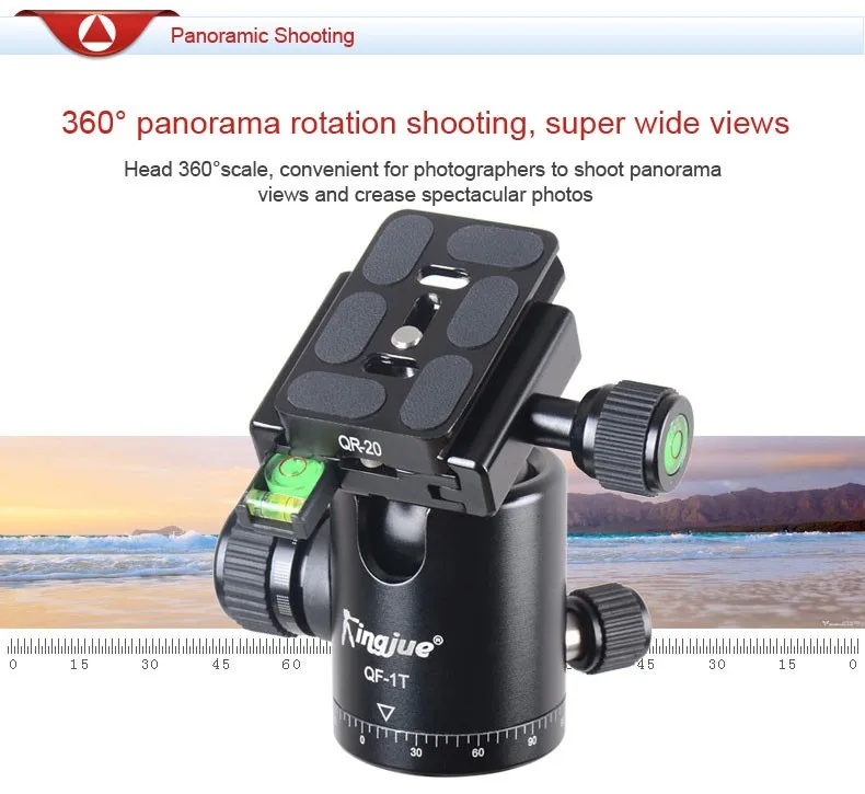 Kingjoy AC-289+QF-1T Professional Aluminum 5 Section Foldable DSLR Camera Photo Monopod Tripod Kits