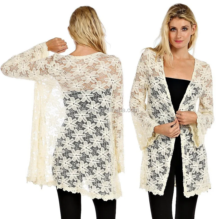 maxi lace cardigan