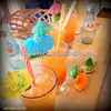 various sizes decorative disposable party straws and picks