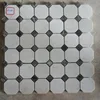 White marble mosaic bathroom wall tile leaf herringbone