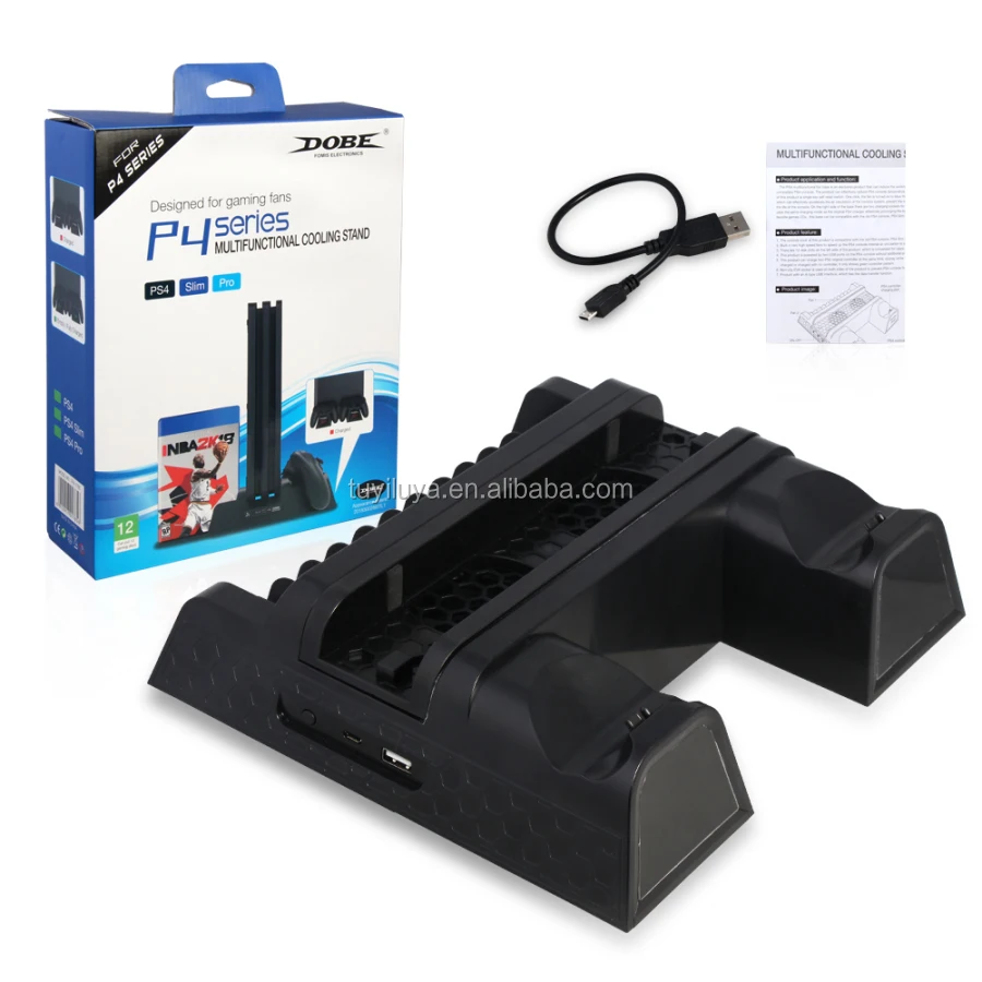Skat Airfield midt i intetsteds Dobe Ps4/ps4 Slim/ps4 Pro Vertical Stand With Cooling Fan Cooler Dual  Controller Charger Charging Station For Sony Playstation 4 - Buy Ps4  Vertical Stand,Ps4 Cooling Fan,Ps4 Controller Charger Product on Alibaba.com