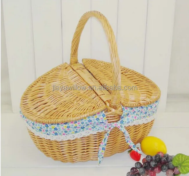Handmade Wicker Basket For Food Picnic Basket Empty Wicker Picnic