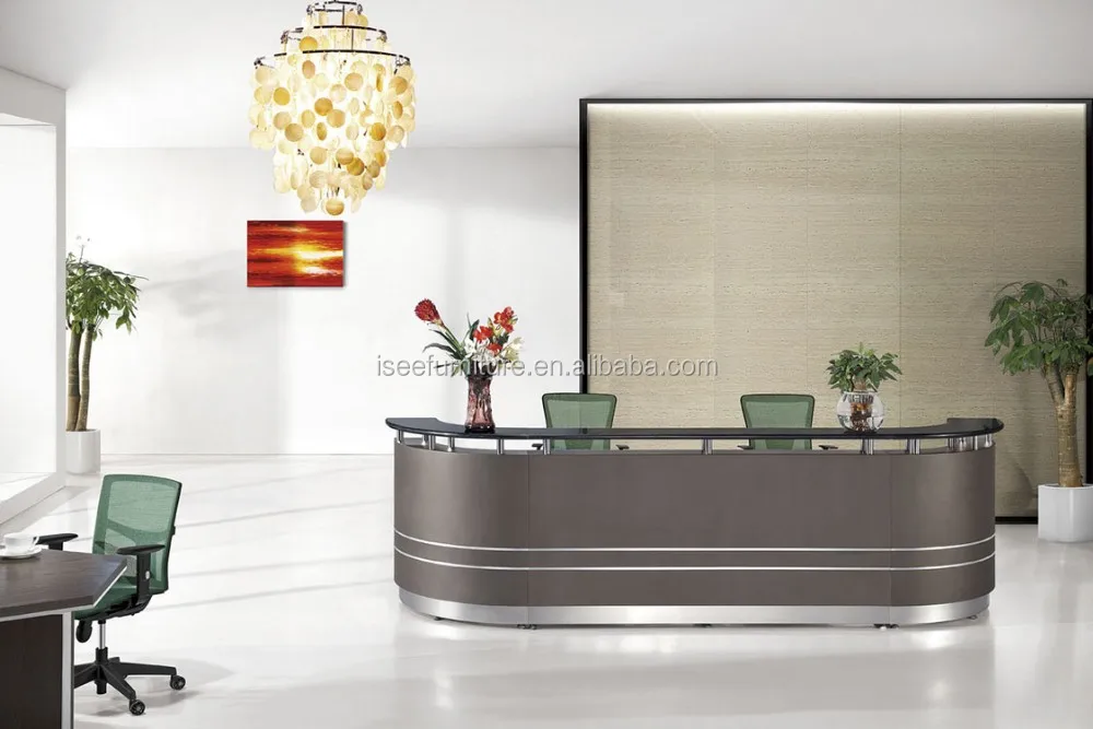Office Front Desk Counter Curved Reception Table Models Hotel Size Ie110