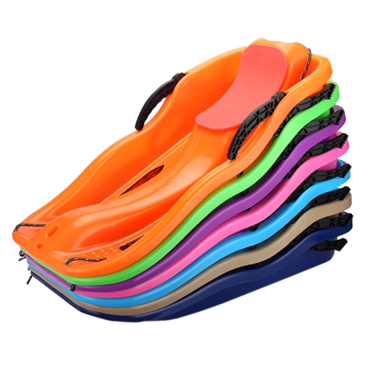 Portable Snow Sled Board For Kids Outdoor Winter Plastic Skiing Boards Handle Downhill Sleds Snowboard Sleigh Grass Sand Boarding