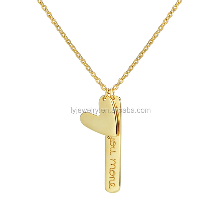 Fashion Customised Necklaces Jewelry 14k Gold 925 Sterling Silver Heart And Bar Pendant Buy 925 Sterling Silver Necklace Customised Necklaces Jewelry Pendants For Necklace Product On Alibaba Com