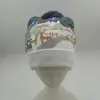 knitted led light beanie optical fiber hat with pom ball
