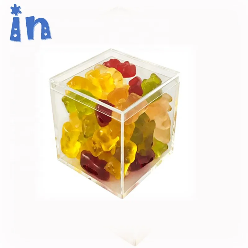 
2*2*2 New Slime Box Plastic Transparent Square Slime Container Storage Box With Lids For Fluffy Clear Mud Toy 
