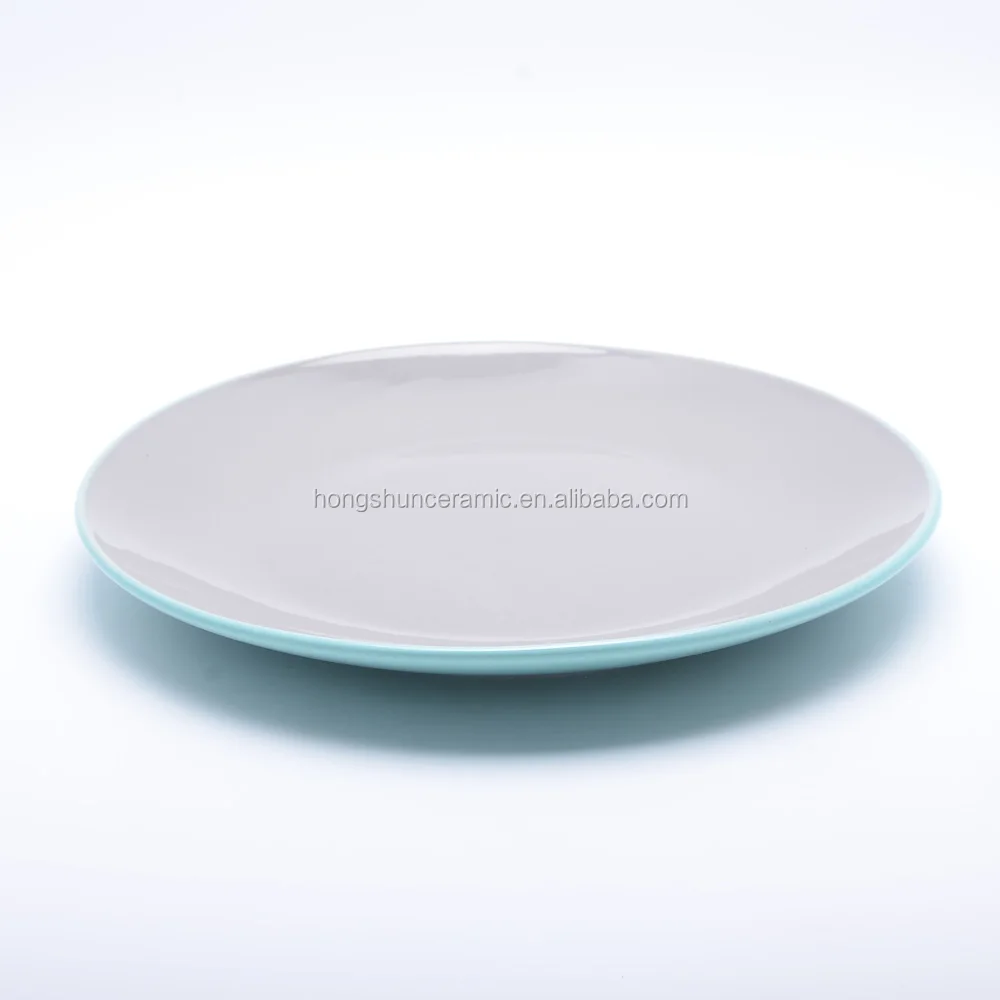 16pcs ECO solid color enamel glaze ceramic dinnerware dishes sets two tone