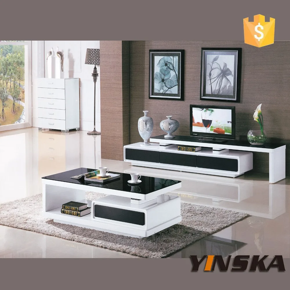 Chinees woonkamer meubels glazen tv standaard goedkope zwarte lak ...