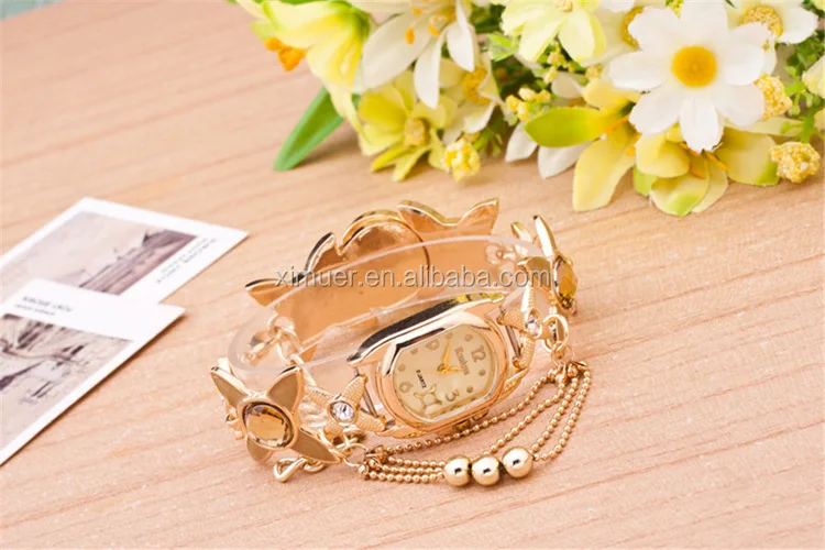 Pretty Fashion Bracelet Watch Gold Bead Chain Tassels Watches Buy Tassels Watches,Gold Watch