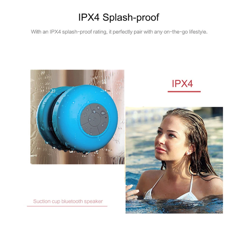 Mini Wireless Bluetooth Speaker Hands Free Waterproof Car Bathroom Office Beach Stereo Subwoofer Music Loudspeaker With Suction - ANKUX.COM