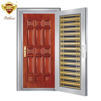 Good Quality House Front Security Door Strong Twins Stainless
