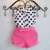2017 fashion baby clothes set 2pcs girls fancy clothes with dot