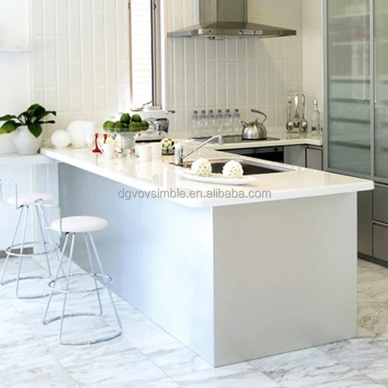 Artificial Quartz Stone Restaurant Kitchen Top White Dining Table Artficial Chairs