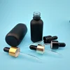 Black green amber green clear frosted glass bottle pipette 1 oz matte glass bottle for e liquid