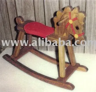 painted wooden rocking horse