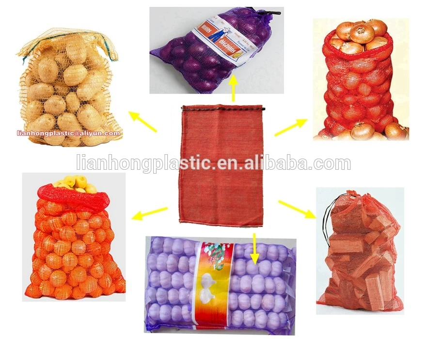 Agriculture Packing Garlic Mesh Bag 10kg 20kg,Virgin Material Pe Garlic