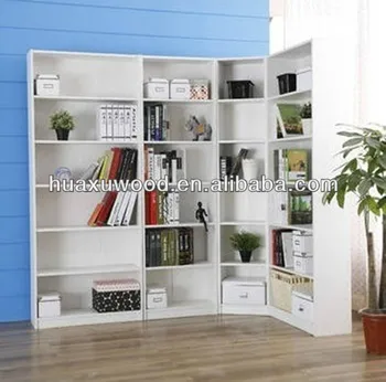 Hx Mz455 Living Room L Shape White Corner Bookcase Buy