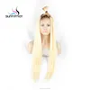 Sunnymay Wigs Put In Ponytail Silky Straight 4/613 Platinum Blonde Full Lace Wigs With Dark Roots