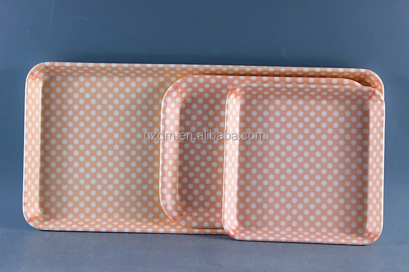 Different Shapes Melamine Rectangle Tray Sets Of 3 Piece