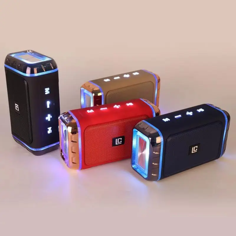 Portable Mini Bluetooth Booster Speakers Wireless Hands Free Colorful Flashing LED TF USB FM Sound Music For iPhone X Samsung - ANKUX.COM