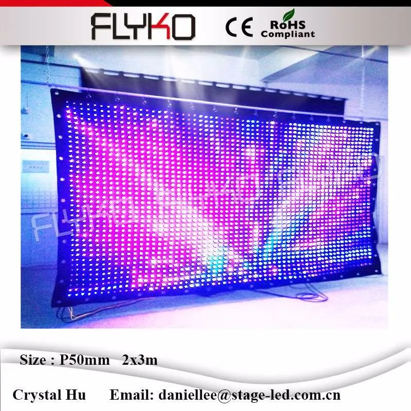 Flyko Dj Booth Customized Hot Size P5cm 2x3m Black Wall Rgb 3in1 Led Lights Display Video 8572