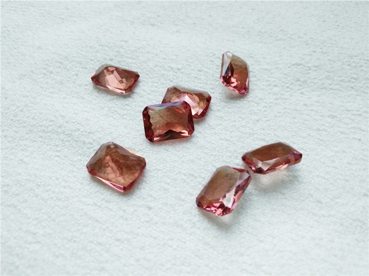 zuanfa 宝石批发合成八角形彩色变色 sultanite 石头