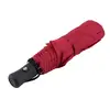Red Mini Durable Automatic Wind Proof Folding Business Solid Sunshade Rain Umbrella KC2515