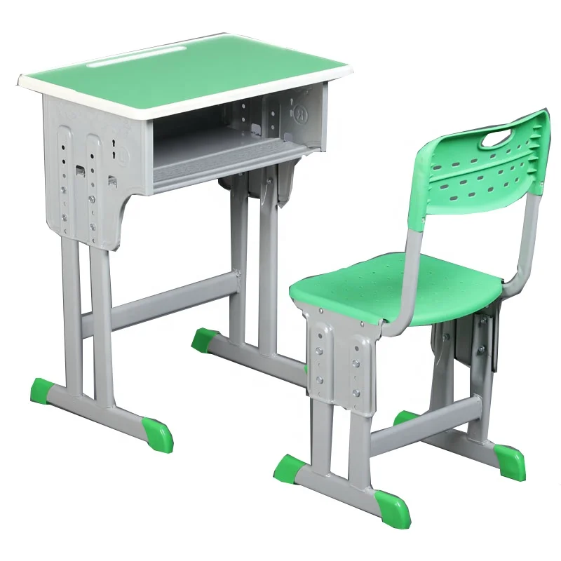 Colored School Classroom Furniture Desk And Chair Standard Height