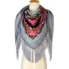 Wholesale 2019 hot sale woman thick russian winter scarf fashion 110cm vintage cashew floral print ladies cotton square scarf