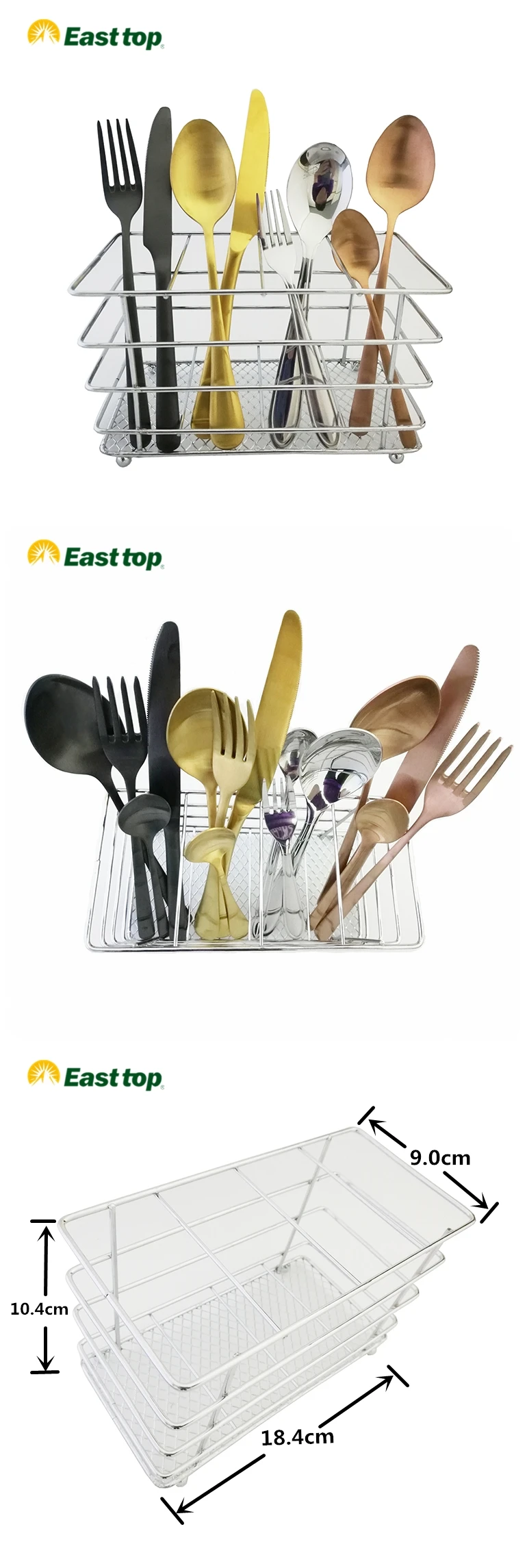 Stainless Steel Kitchen Cutlery Holder Flatware Caddy ...