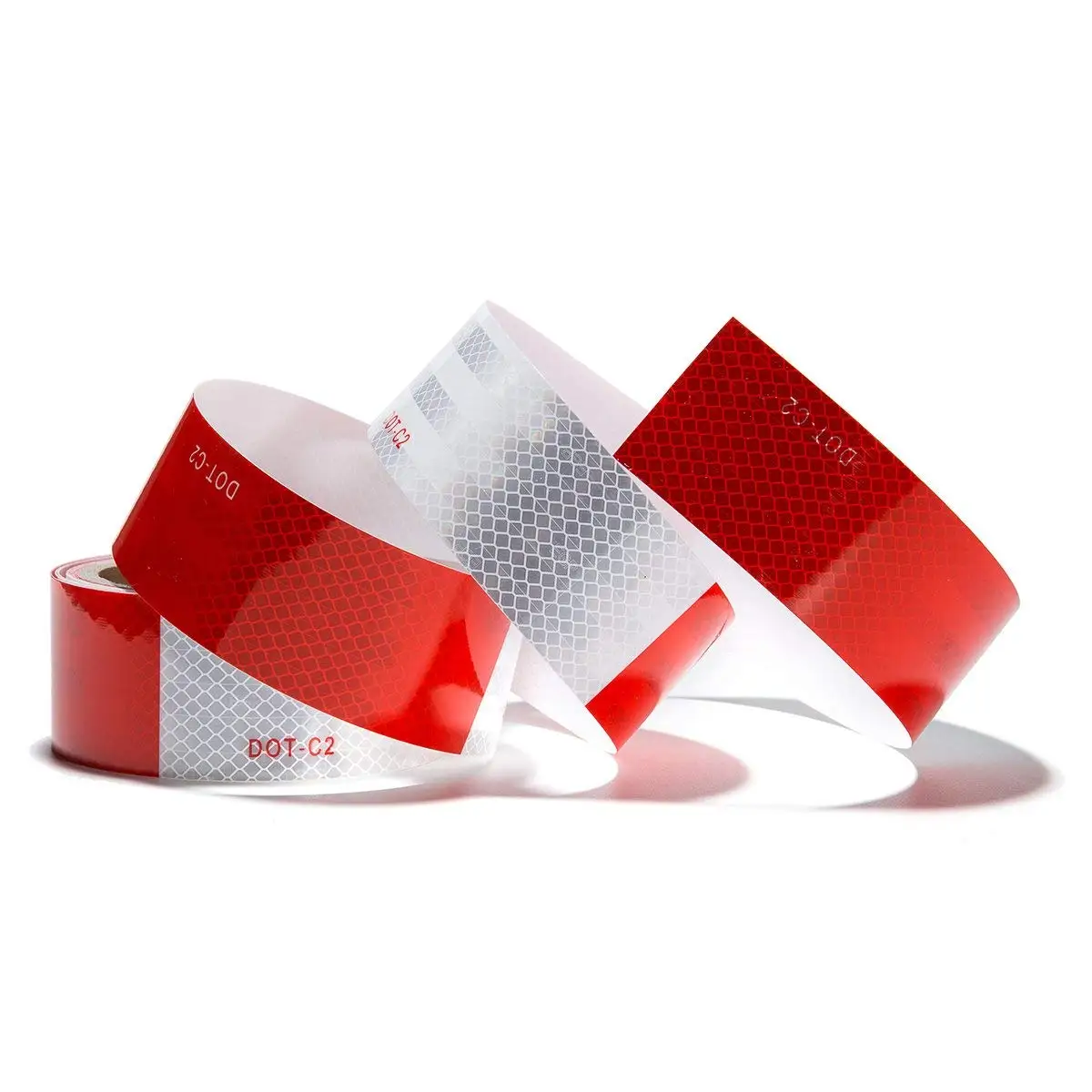 Dot-C2 Red//White Reflective Safety Tape,Conspicuity Tape,2 Inch x 75 Ft for Vehicles,Trailers,Boats,Signs