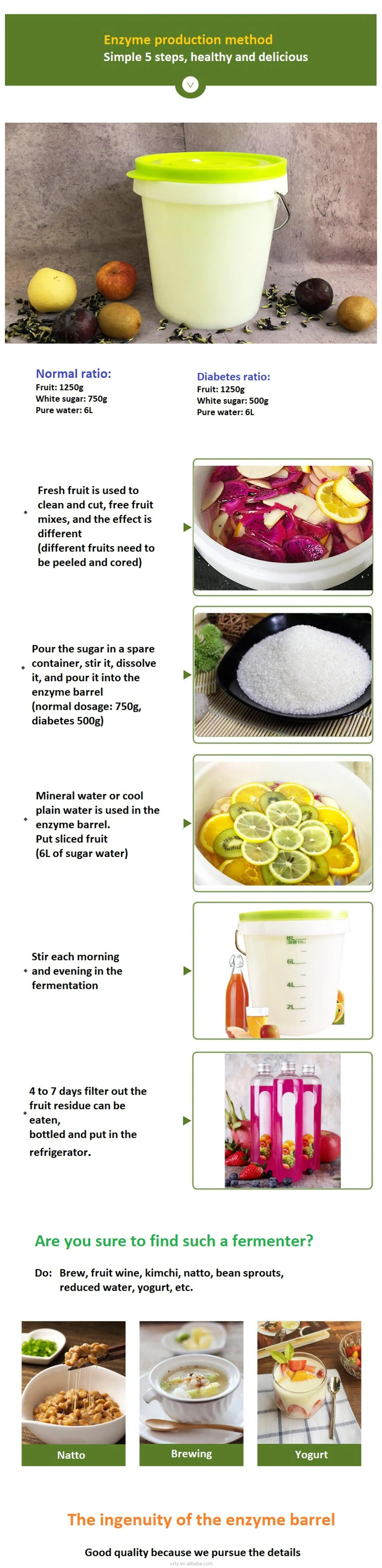 Homemade Fruit Enzyme / Yogurt / Kimchi / Fast Sealing Fermenter Wine