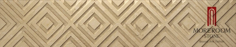 Turkey Beige Marble Latte Beige Marble Panel CNC Skirting Marble Skirting Faux Stone 3D Marble Border Wall Decos