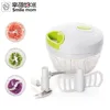 Kitchen Pull Slicer Garlic Mixer Manual Box Vegetable Handy Mini Plastic Chopper with 3 blades