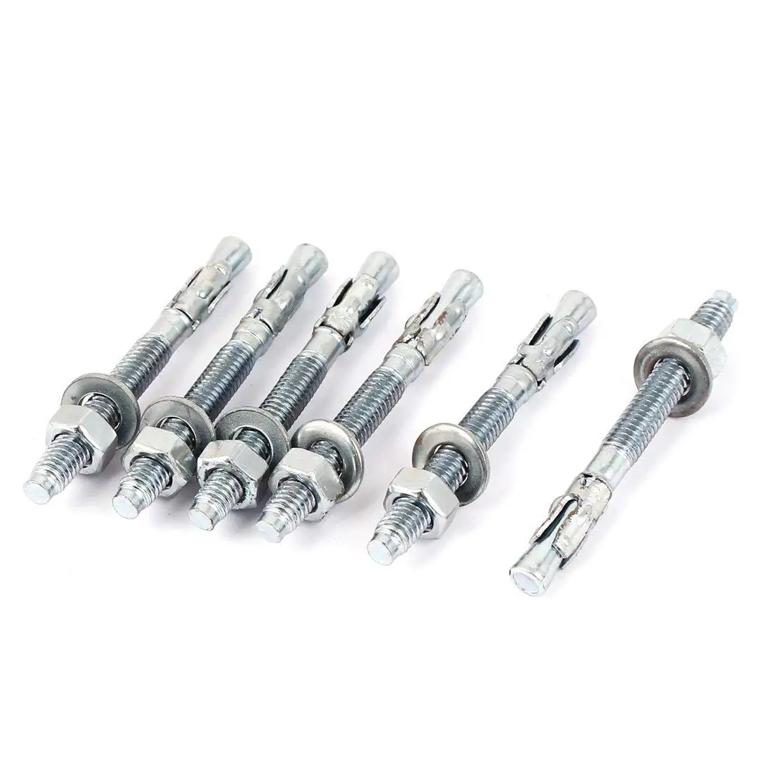 Aexit Blue Zinc Anchors Plated Screw Type Car Repair Expansion Bolt Stud Anchors M8x100mm 6pcs
