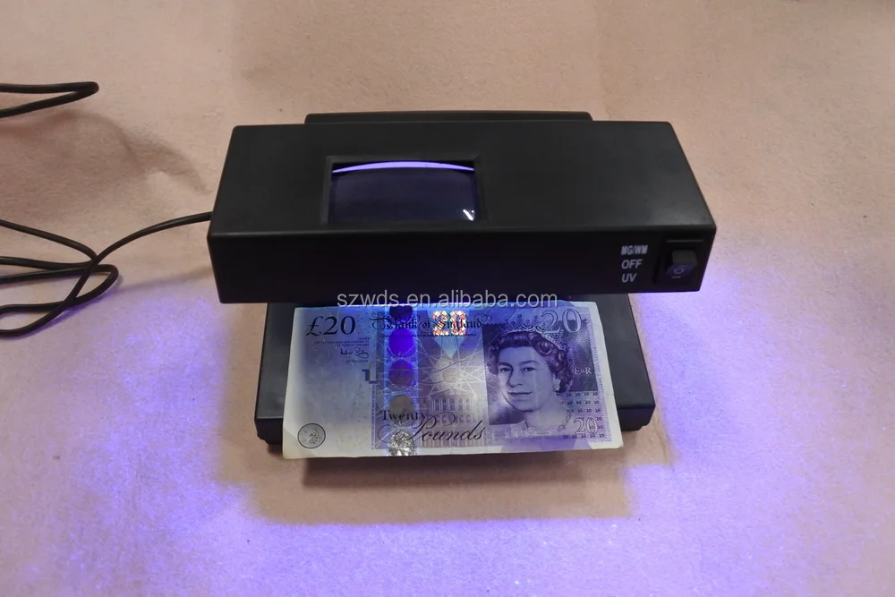 Electronic Uv Light Money Checker Fake Bank Note Passport Counterfeit Currency Detector With