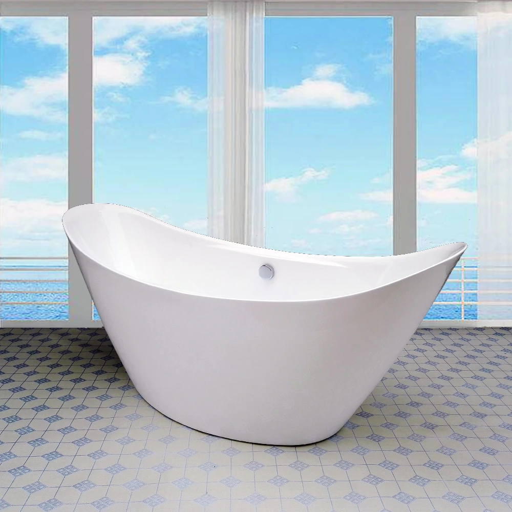 Glossy White Acrylic Bathtubs Indoor Cheap Freestanding ...