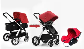 red baby stroller 3 in 1