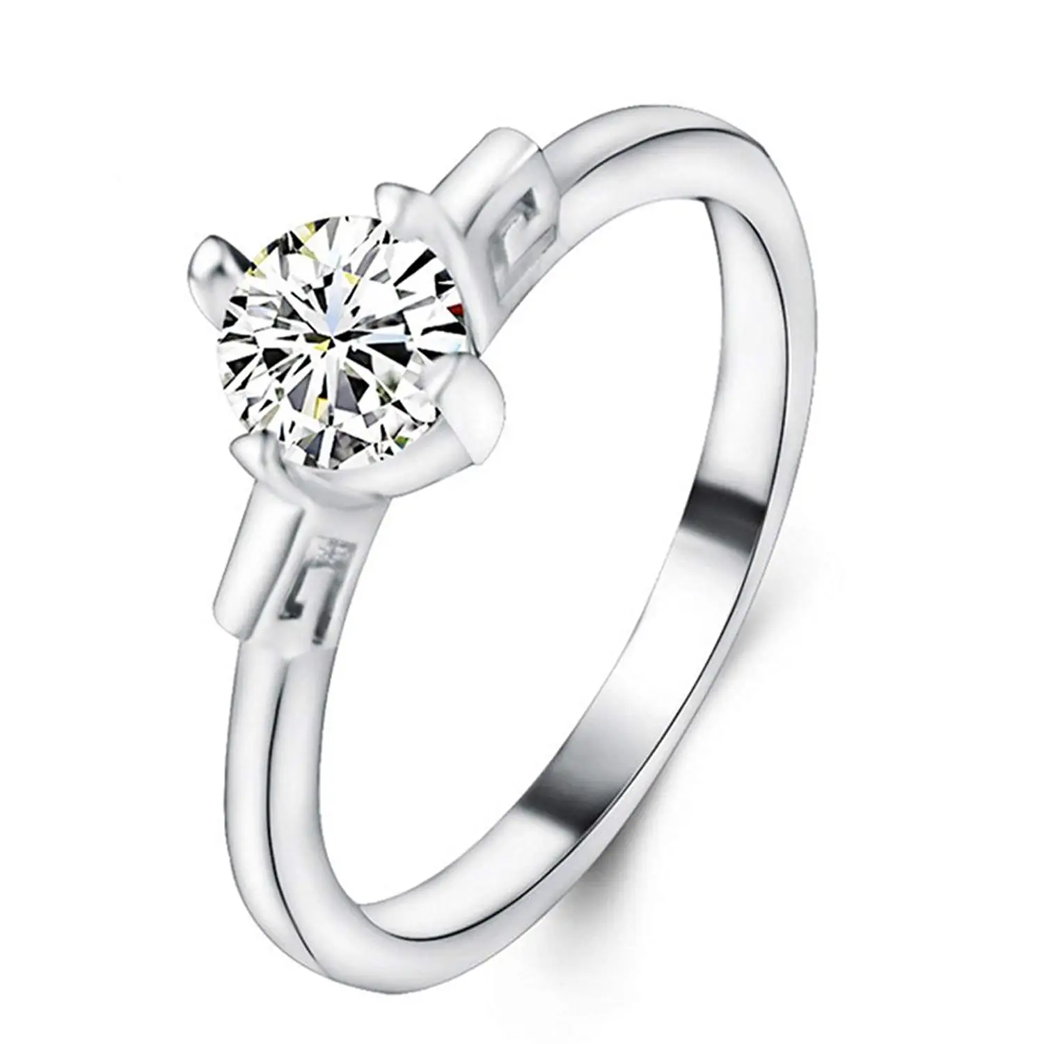 F/&F Jewelry Rose Gold Plated Flower Finger Ring Cubic Zircon Jewelry for Women Wedding Rings
