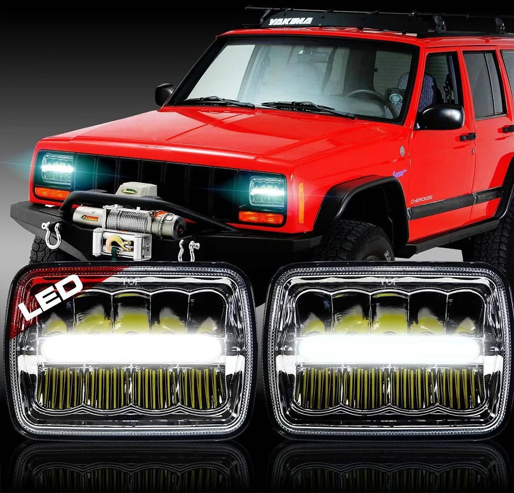Factory Price Jeep Cherokee Xj Truck 4x6 Led Headlight High Low Beam