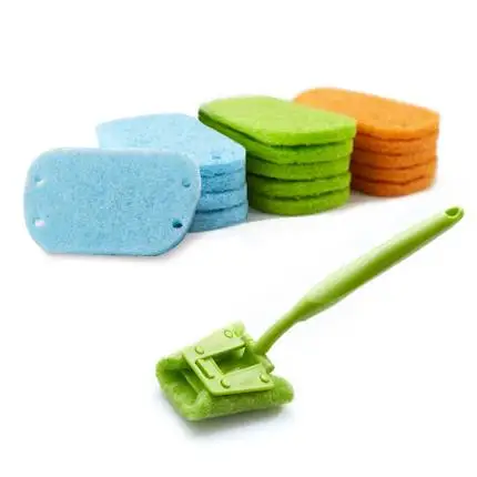 Plastic Soft Sponge Kitchen Scouring Pad With Handle - Buy Scouring Pad ...