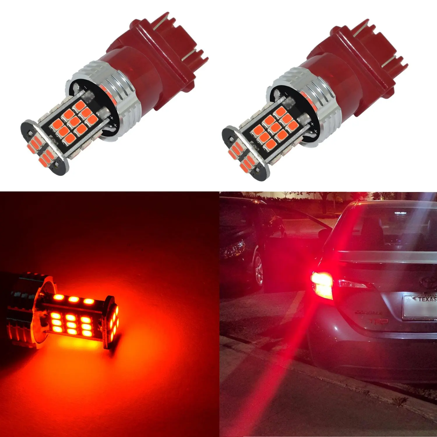 4 Pcs 3157 T25 22SMD Car LED Turn Lights Backup Tail Brake Corner Light Bulbs