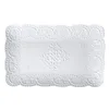 White embossed lace ceramic printing rectangle plate