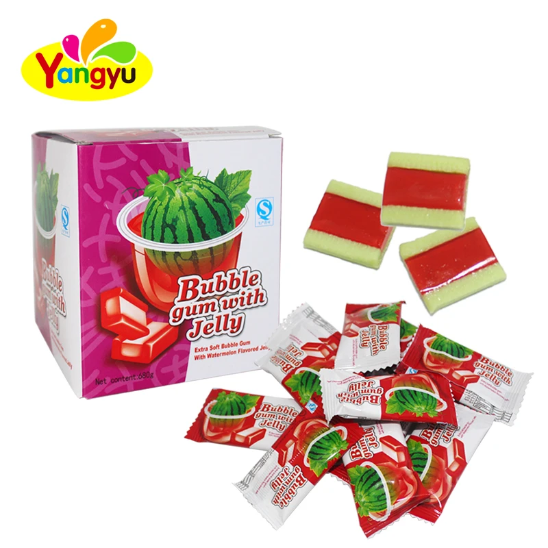 Watermelon Flavor Chewing Gum With Jelly Center Bubble Gum Buy